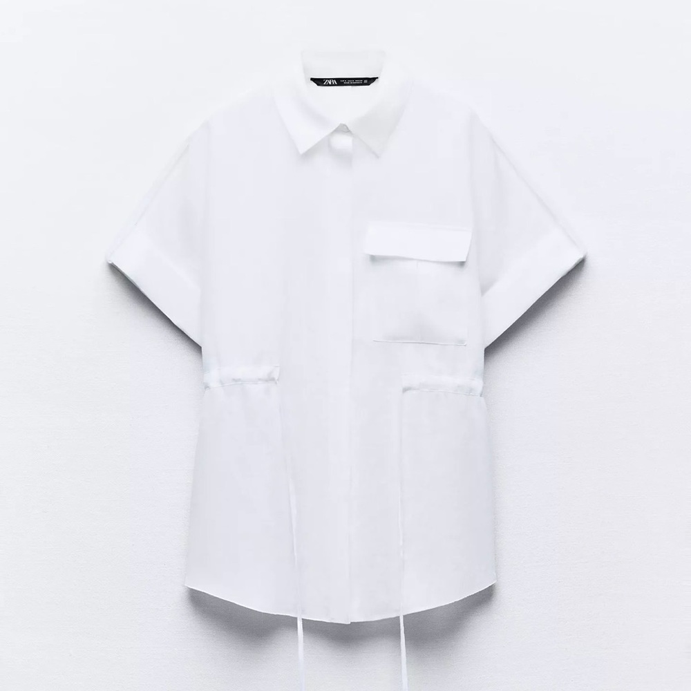ZARA 100% LINEN SAFARI SHIRT